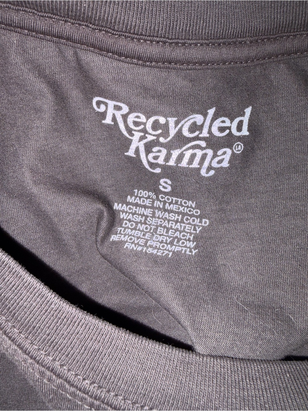 ❤️🐶NWT Recycled Karma "I LOVE MY Dog Graphic Tee" Dark Gray🩶w/ White🤍Font SMALL - Picture 3 of 9